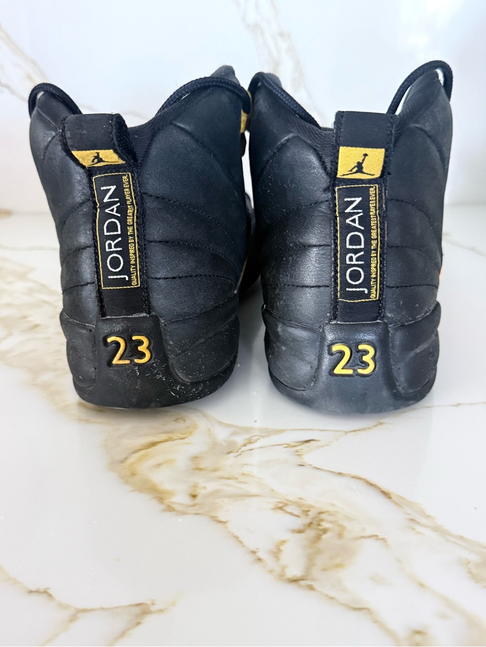 Jordan Kids Black and Yellow Retro Basketball Sneakers